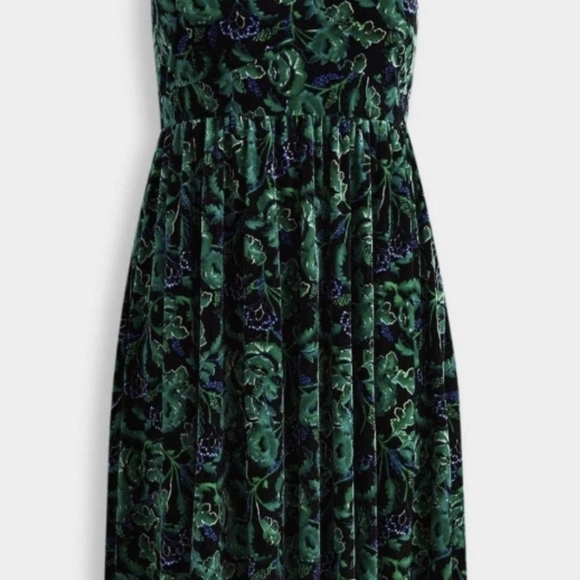 Torrid Green and Purple Floral Midi Dress - Picture 2 of 5